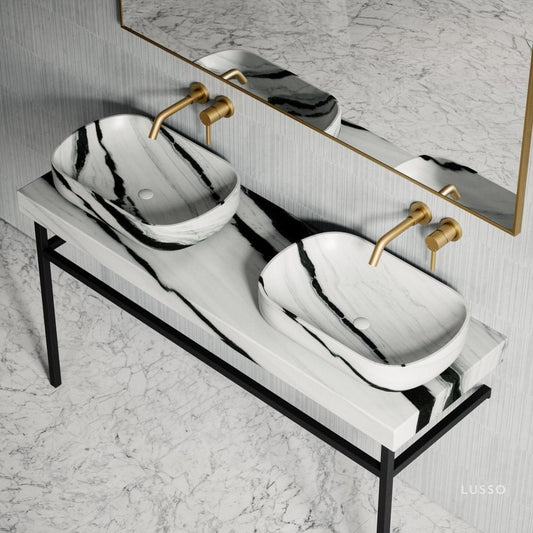 Lomazzo Panda Marble Countertop Vanity Unit 1400mm