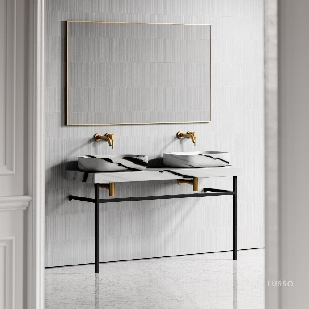 Lomazzo Panda Marble Countertop Vanity Unit 1400mm