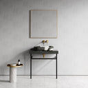 Lomazzo Panda Marble Countertop Matte Black Vanity Unit 800mm