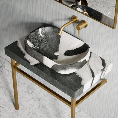 Lomazzo Panda Marble Countertop Vanity Unit 800mm