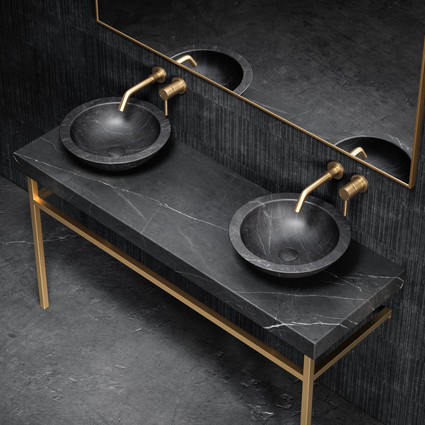 Lomazzo Pietra Grey Marble Countertop Vanity Unit 1400mm
