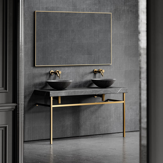 Lomazzo Pietra Grey Marble Countertop Vanity Unit 1400mm