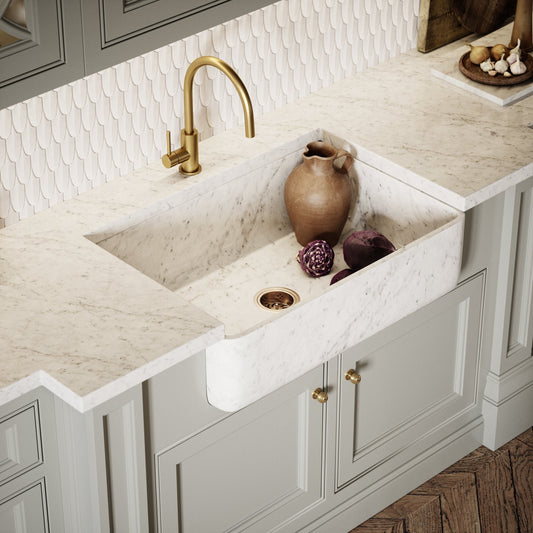 Louis Carrara Belfast Marble Polished Kitchen Sink 800mm