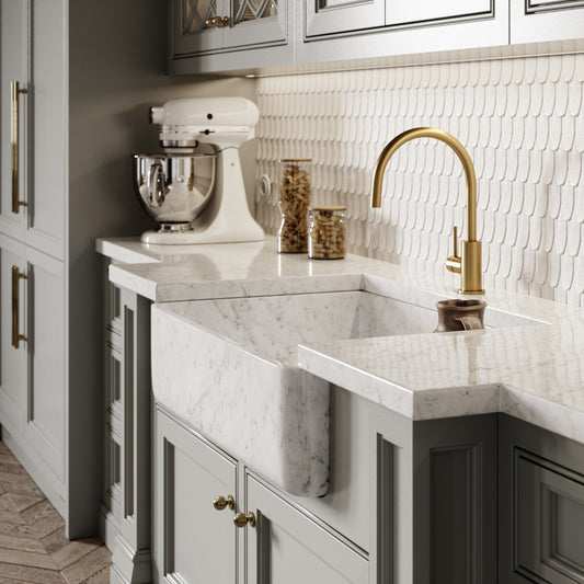 Louis Carrara Belfast Marble Polished Kitchen Sink 800mm