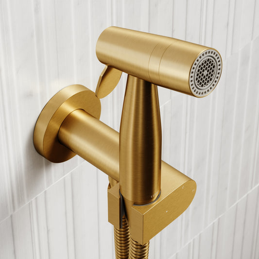 Lusso Brushed Gold Temperature Control Douche Shower Spray Kit