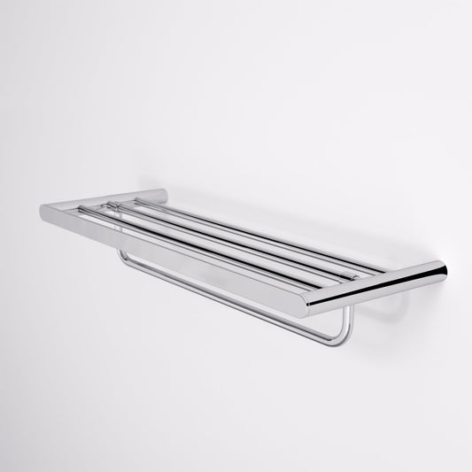 Lusso Chrome Luxe Towel Shelf With Rail 600mm