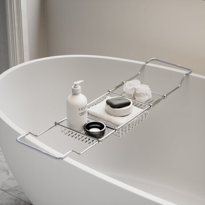 Lusso Decor Chrome Bath Caddy Rack (730-820mm)