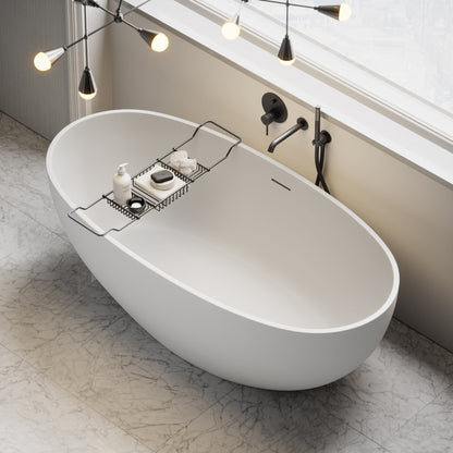 Lusso Decor Matte Black Bath Caddy Rack (730-820mm)