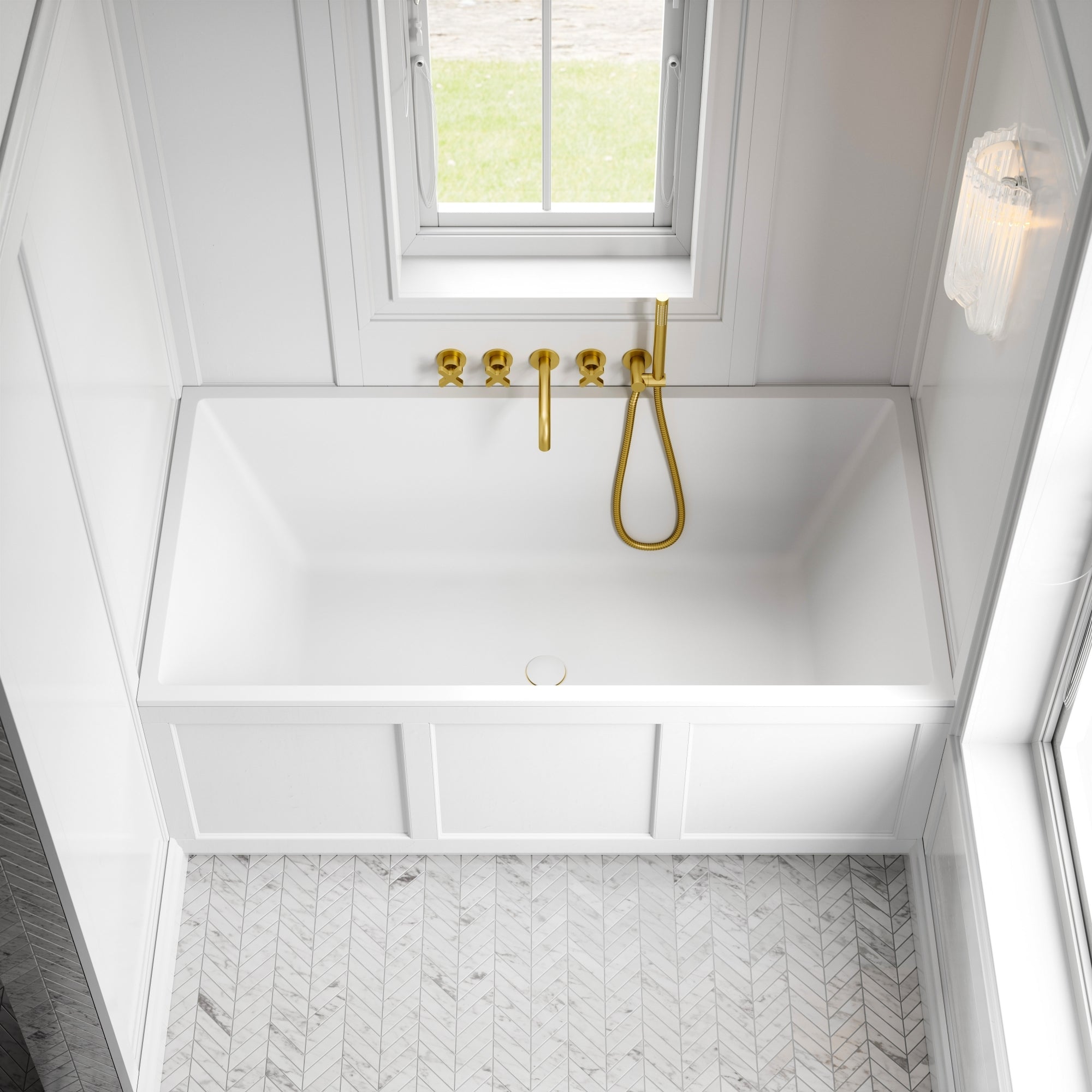 Bath Inset Window Lusso Light Cavour Rectangular Inset Bath 1500mm - LUSSO