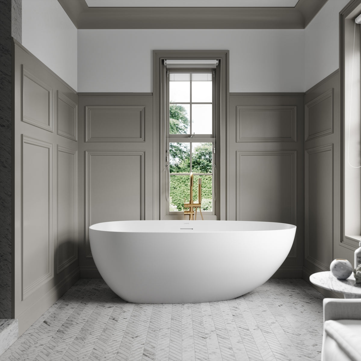 Lusso Light Egg Shell Freestanding Bath 1700mm - LUSSO