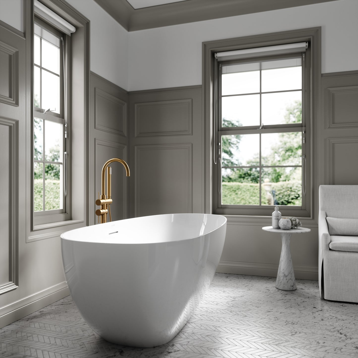 Lusso Light Egg Shell Freestanding Bath 1700mm
