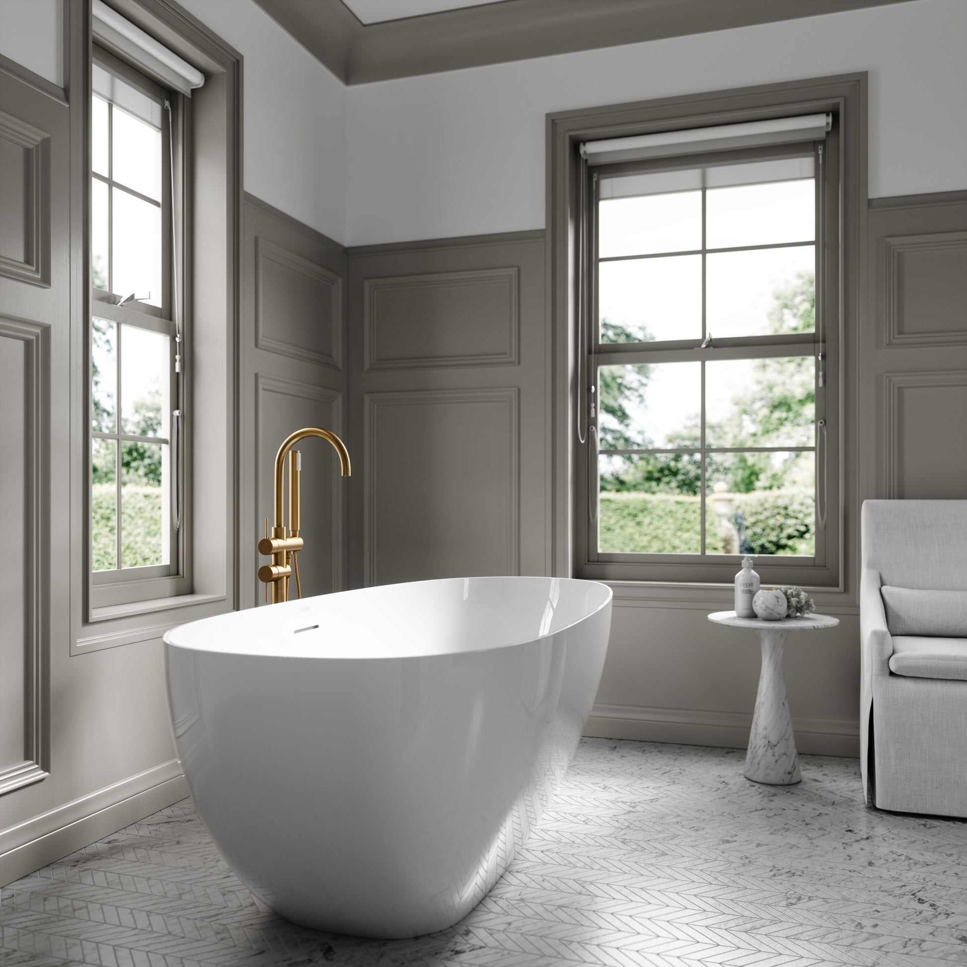 Lusso Light Egg Shell Freestanding Bath 1700mm