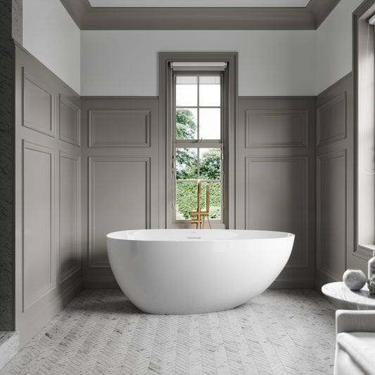 Lusso Light Egg Shell Freestanding Mini Bath 1500mm