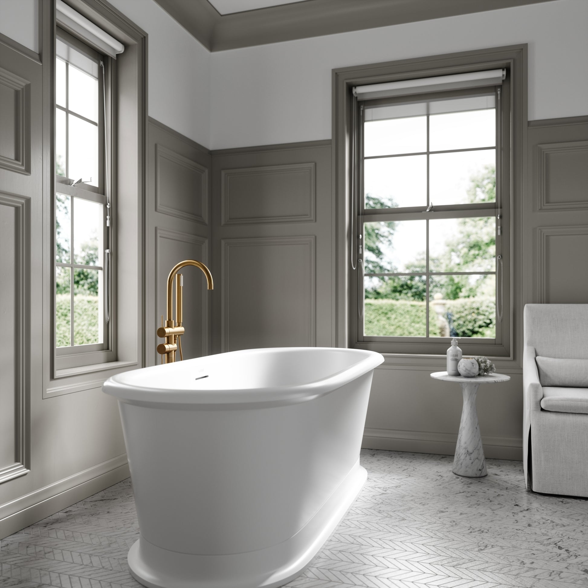 Lusso Light Verona White Freestanding Bath 1700mm