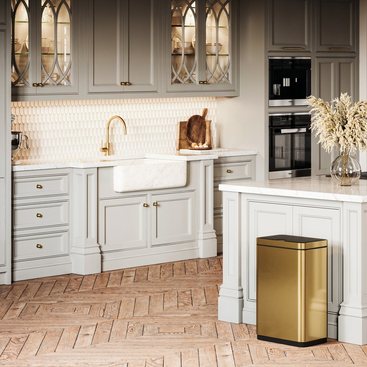 Lusso Mondiza Brushed Gold 30 Litre Kitchen Sensor Bin