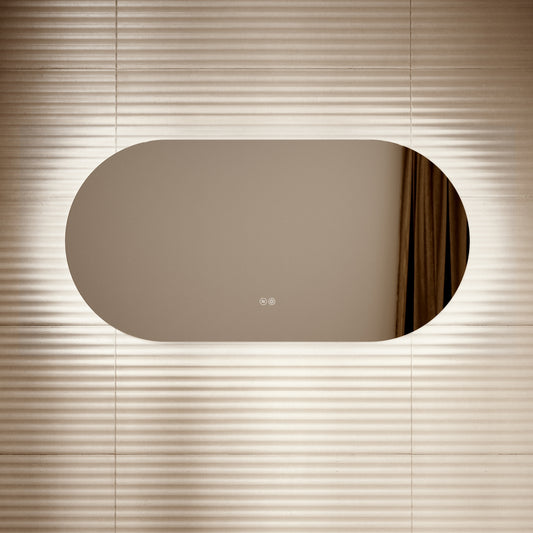Lusso Regent Oval Mirror with Demister and Light 1200mm