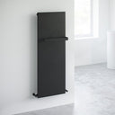 Slimline Flat Panel Radiator With Towel Bar Matte Black 1220mm