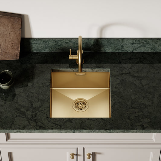 Lusso Vello Undermount Kitchen sink Brushed Gold