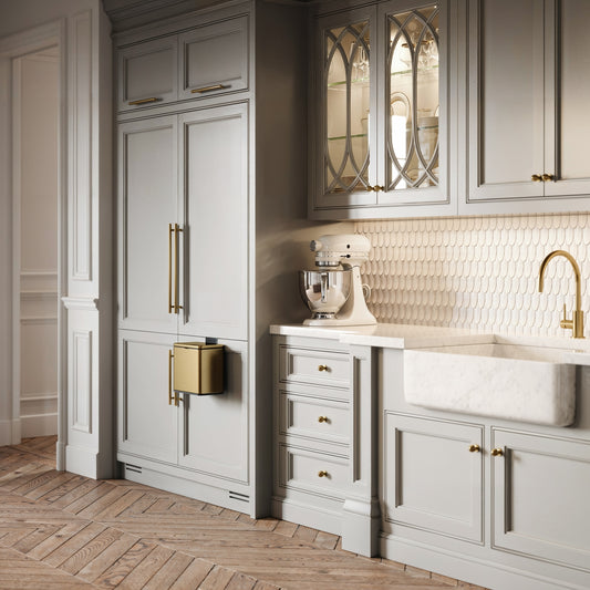 Lusso Zattura Brushed Gold 5 Litre Hanging Kitchen Cabinet Bin