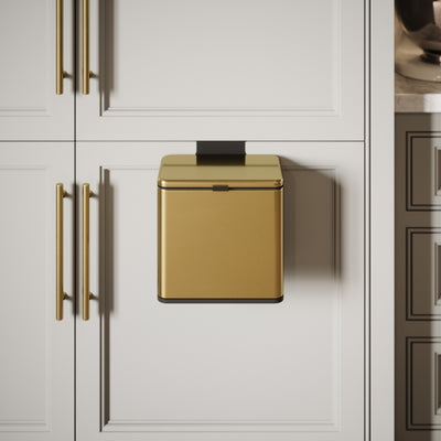 Lusso Zattura Brushed Gold 5 Litre Hanging Kitchen Cabinet Bin