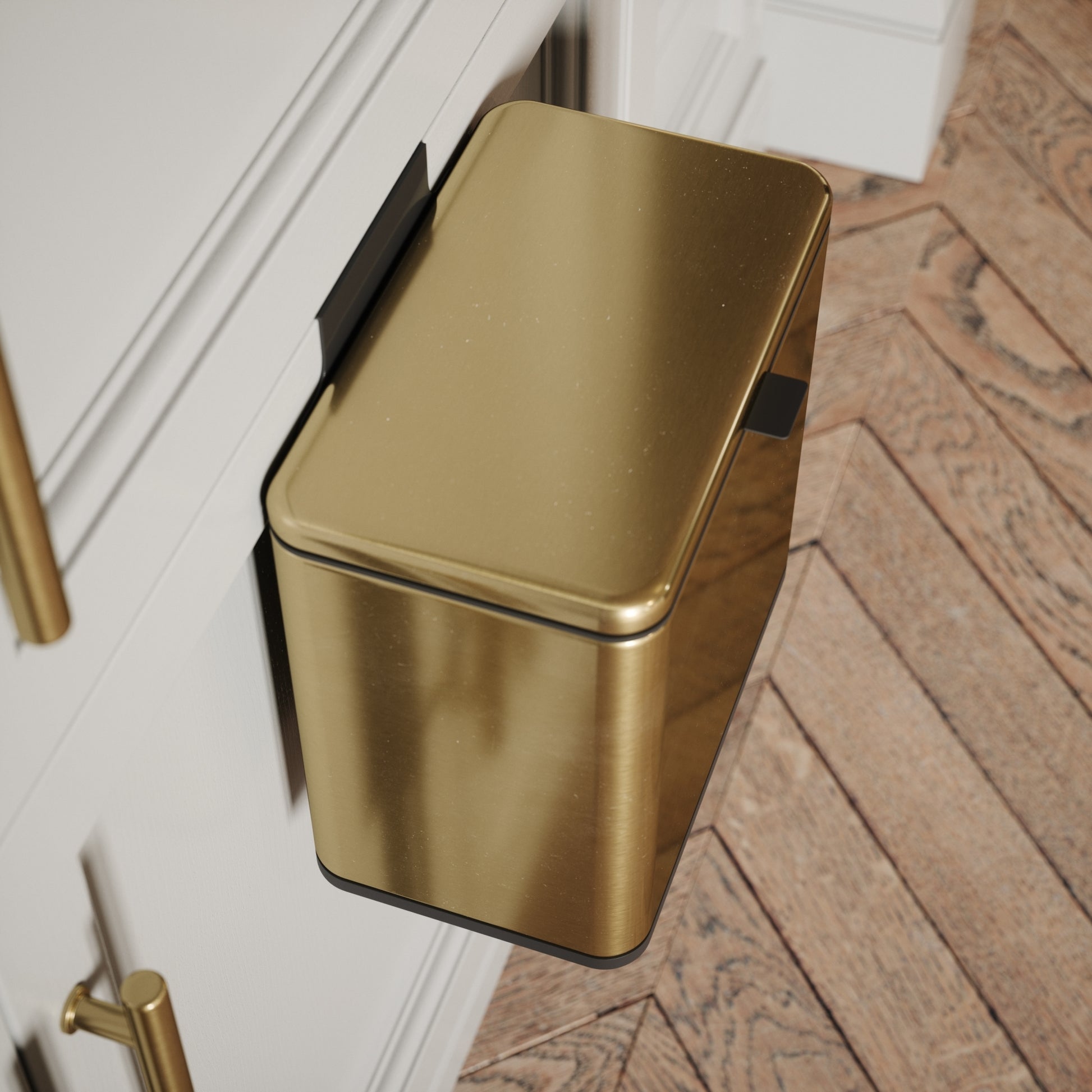 Lusso Zattura Brushed Gold 5 Litre Hanging Kitchen Cabinet Bin