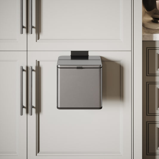 Lusso Zattura Brushed Stainless 5 Litre Hanging Kitchen Cabinet Bin