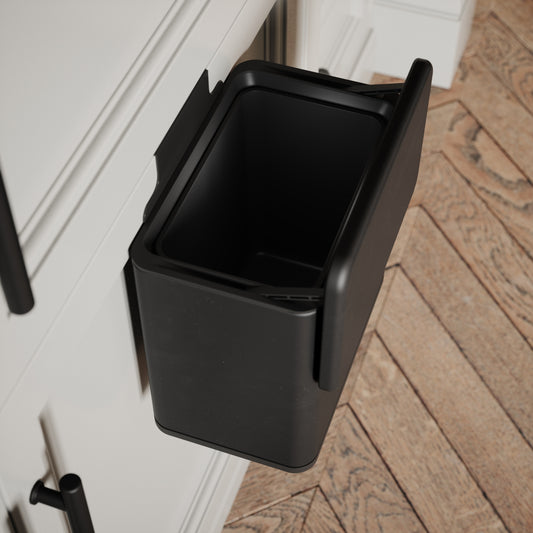 Lusso Zattura Matte Black 5 Litre Hanging Kitchen Cabinet Bin