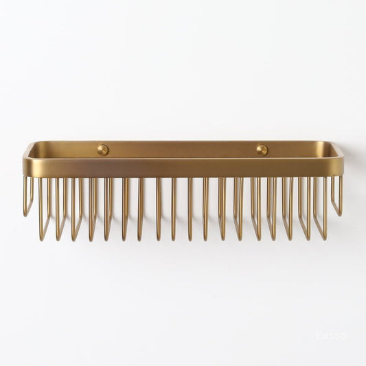 Luxe Brushed Gold Large Shower Storage Basket