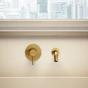 Luxe Brushed Gold Wall Mounted Bath Mixer Tap