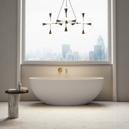 Luxe Brushed Gold Wall Mounted Bath Mixer Tap