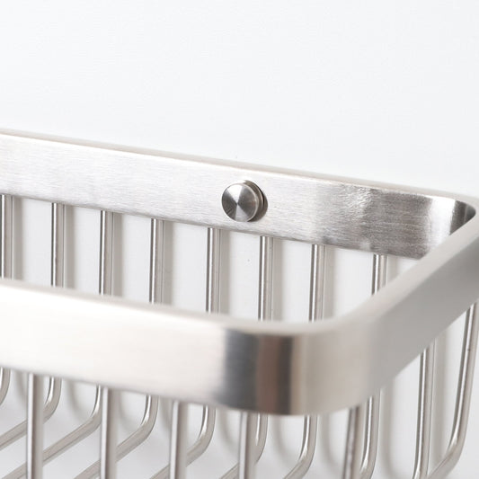 Luxe Brushed Stainless Large Shower Storage Basket