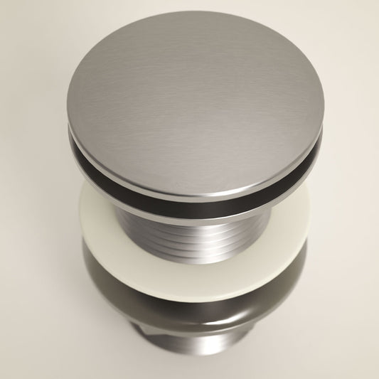 Luxe Brushed Stainless Unslotted Click Clack Basin Waste