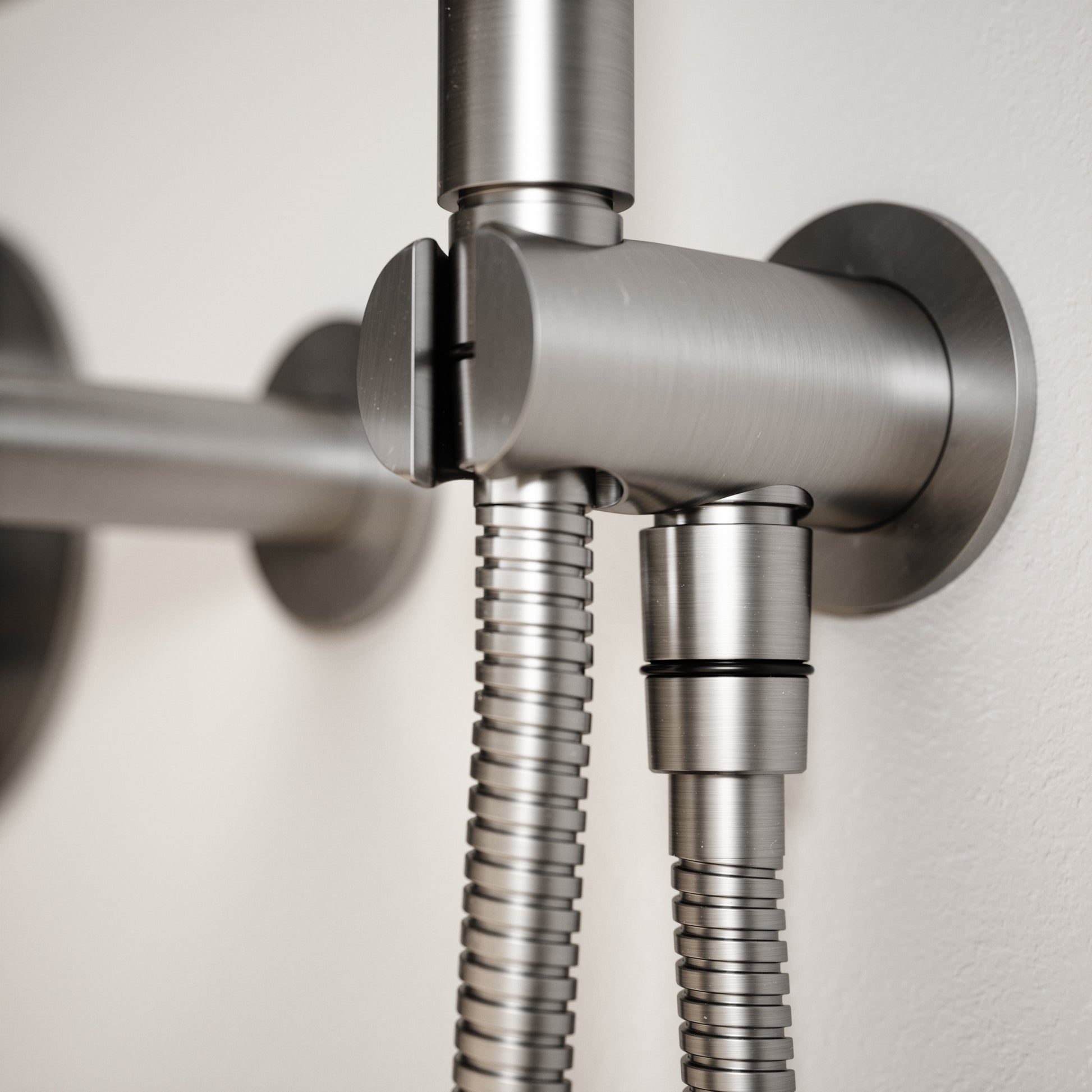 Luxe Brushed Stainless Wall Mounted Bath Shower Mixer Tap