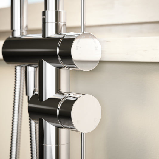 Luxe Chrome Floorstanding Bath Shower Mixer Tap