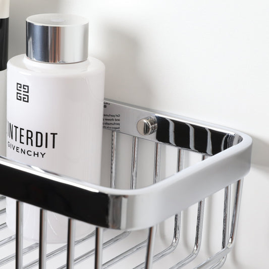 Luxe Chrome Large Shower Storage Basket