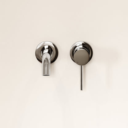 Luxe Chrome Short Projection Wall Mounted Basin Mixer Tap