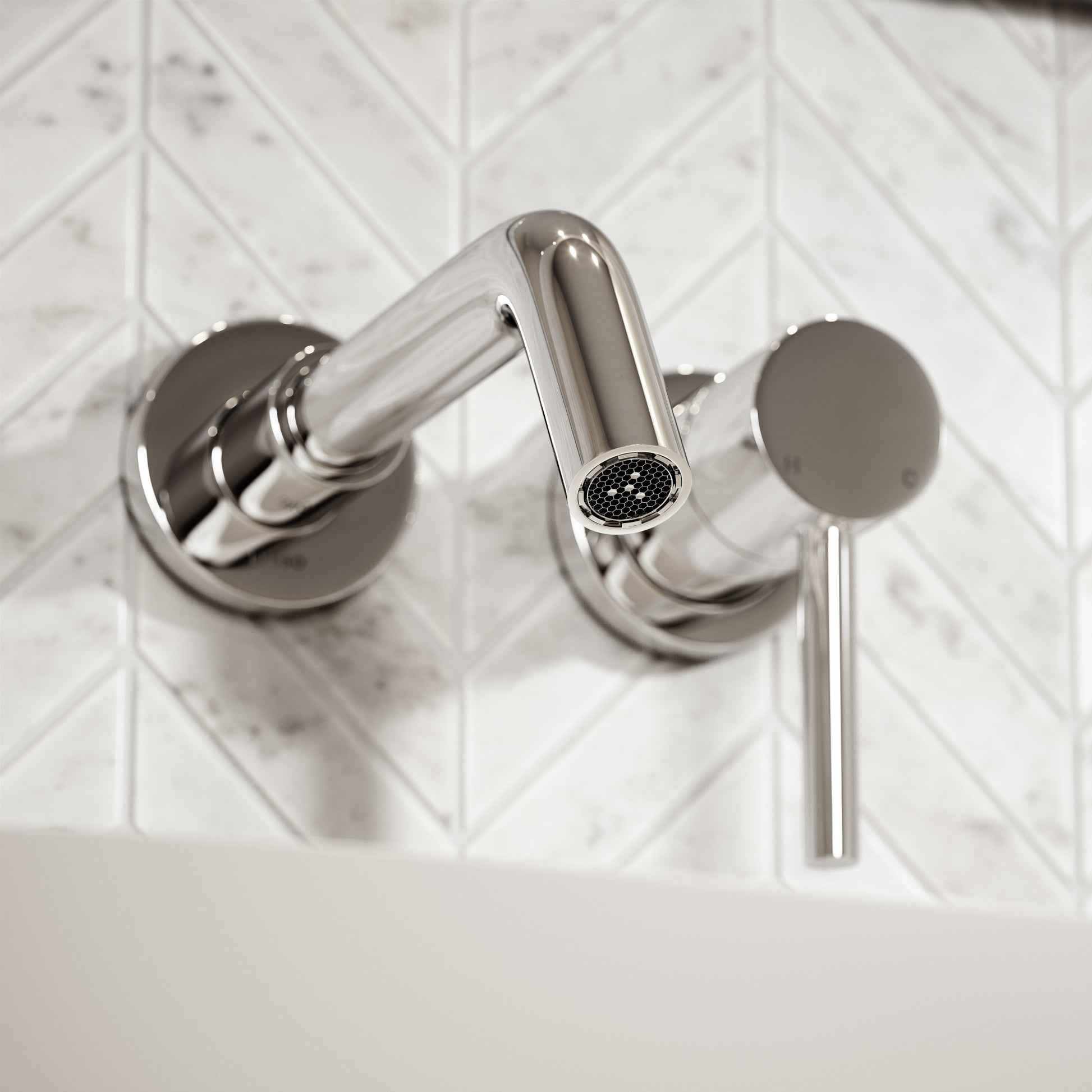 Luxe Chrome Wall Mounted Basin Mixer Tap V1