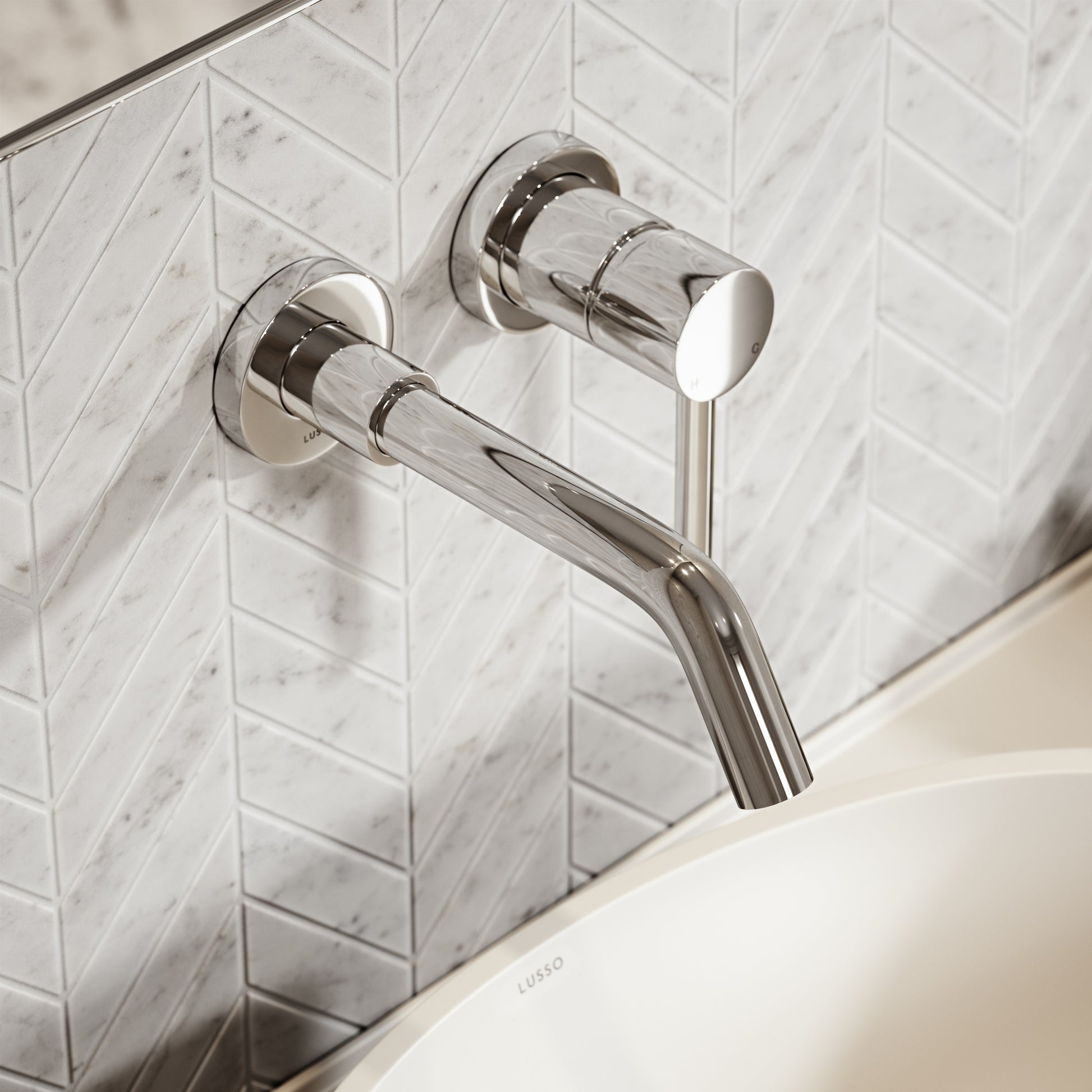 Luxe Chrome Wall Mounted Basin Mixer Tap V1