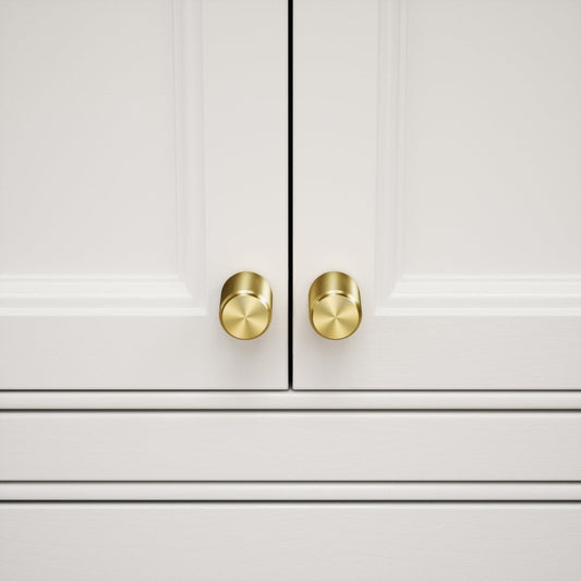 Luxe Knurled Brushed Gold Furniture Knobs