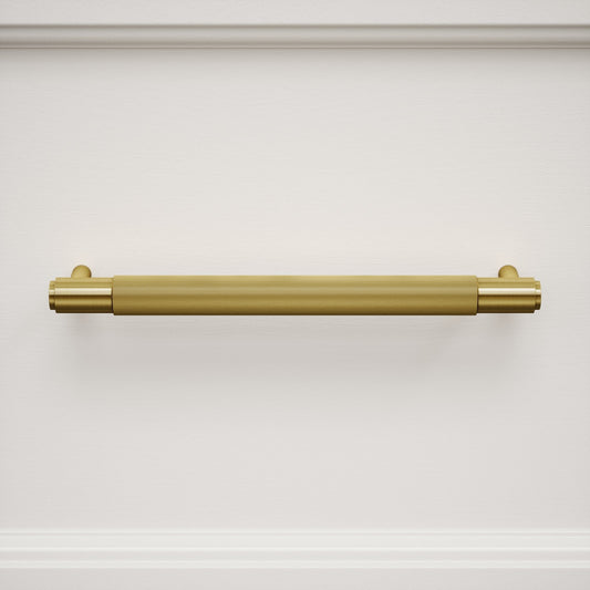 Luxe Knurled Brushed Gold Pull Bar 250mm