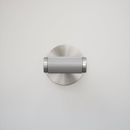 Luxe Knurled Brushed Stainless Bathroom WC Door Handle Latch and Hinge Bundle