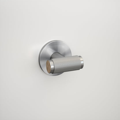 Luxe Knurled Brushed Stainless Bathroom WC Door Handle Latch and Hinge Bundle