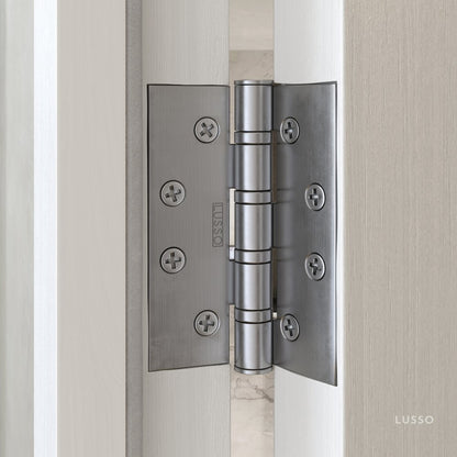 Luxe Knurled Brushed Stainless Bathroom WC Door Handle Latch and Hinge Bundle