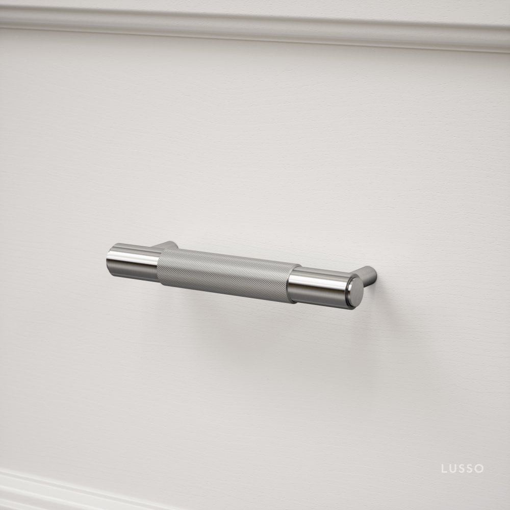 Luxe Knurled Brushed Stainless Pull Bar 150mm