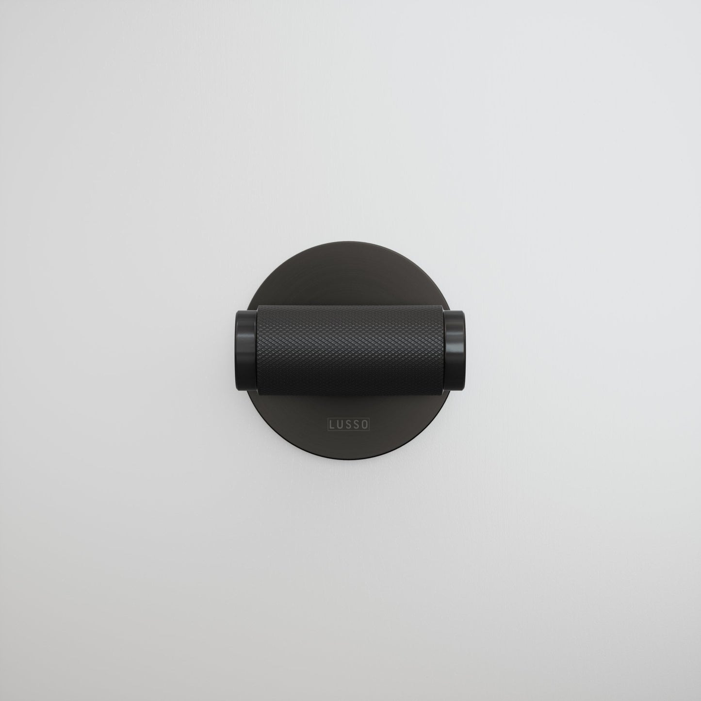 Luxe Knurled Matte Black Bathroom WC Thumbturn Set with Latch