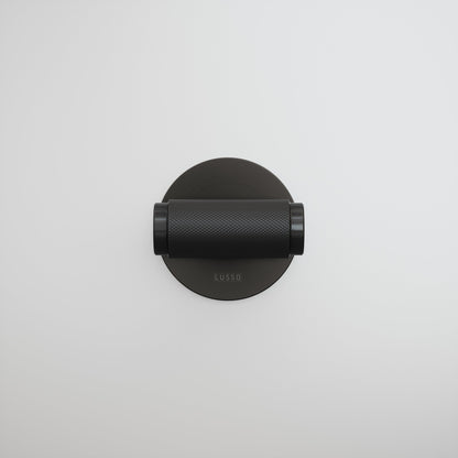 Luxe Knurled Matte Black Bathroom WC Thumbturn Set with Latch
