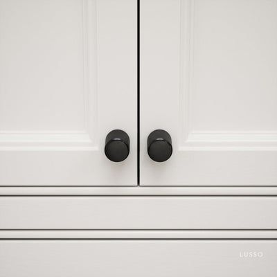 Luxe Knurled Matte Black Furniture Knobs