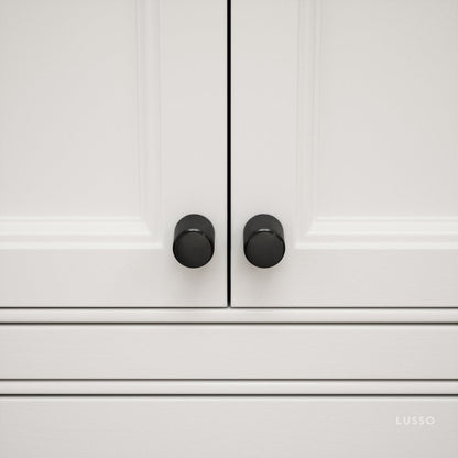 Luxe Knurled Matte Black Furniture Knobs