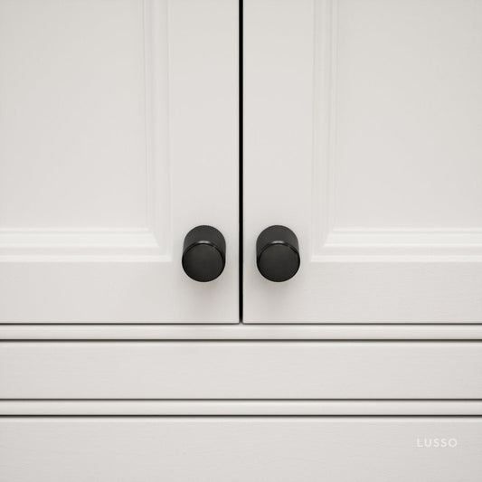 Luxe Knurled Matte Black Furniture Knobs