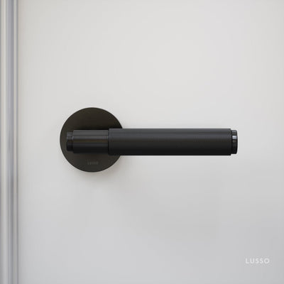 Luxe Knurled Matte Black Internal Door Handles